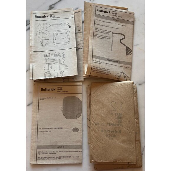 Butterick 2003 Sewing Pattern #4048 Pet Cat Dog Bed Mouse Bunny Toy Braid Uncut - Picture 3 of 3